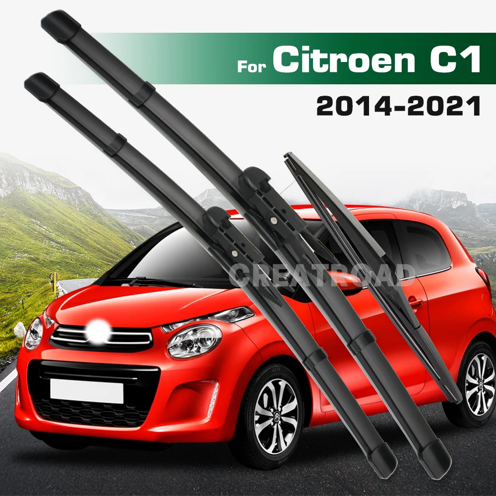

Комплект стеклоочистителей GREATROAD для Citroen C1 2014-2021 2015 2016 2017 2018 2019 2020, передние и задние щетки стеклоочистителя, лобовое стекло, окно