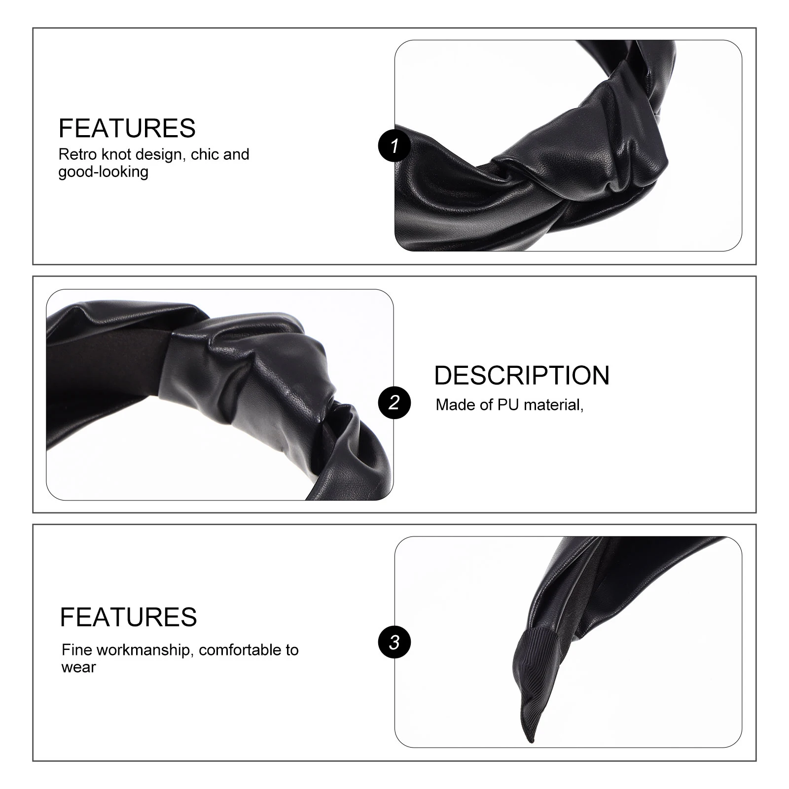 

PU Hair Pressure Hoop Anti slip Girls Headb Knotted Accessories Fashion Daily Banquet Party Styling Tool