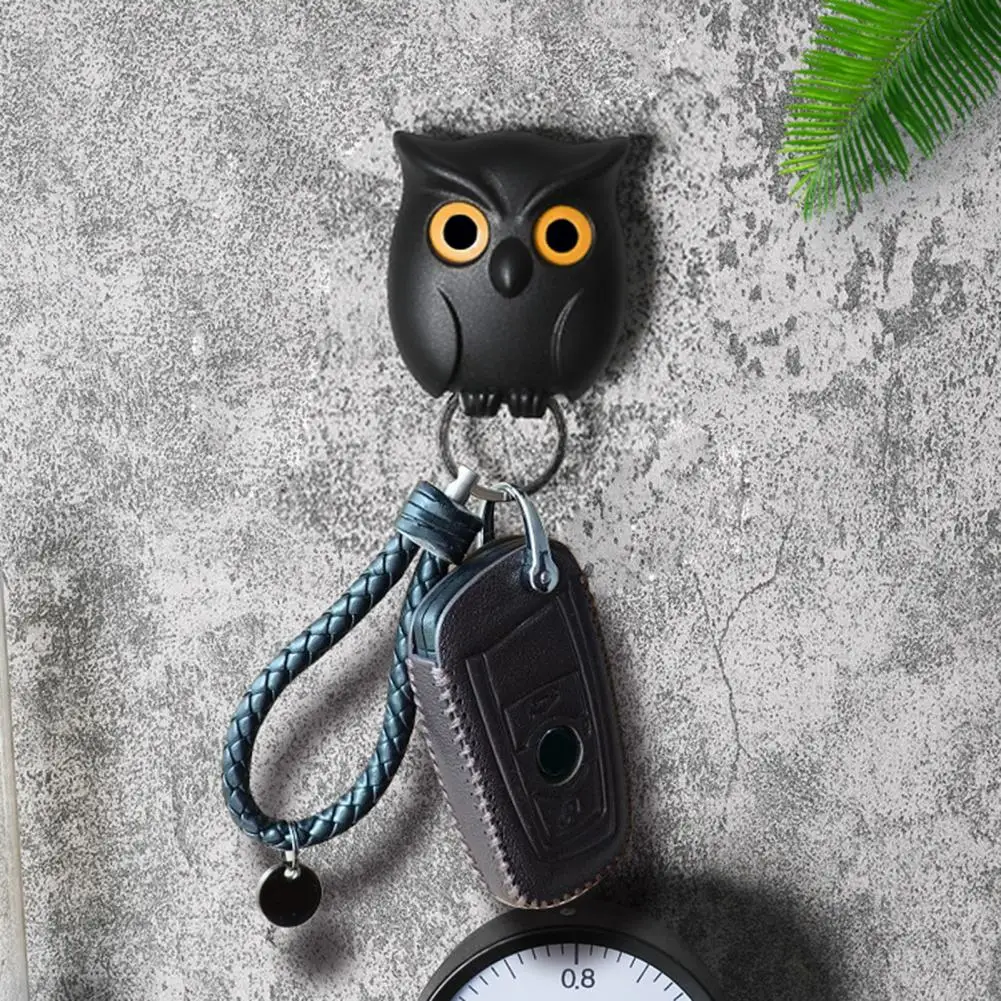 Key Hook Novelty Magnetic Owl Key Holder Easy Installation Wall-mounted Organizer Hook for Home Hallway