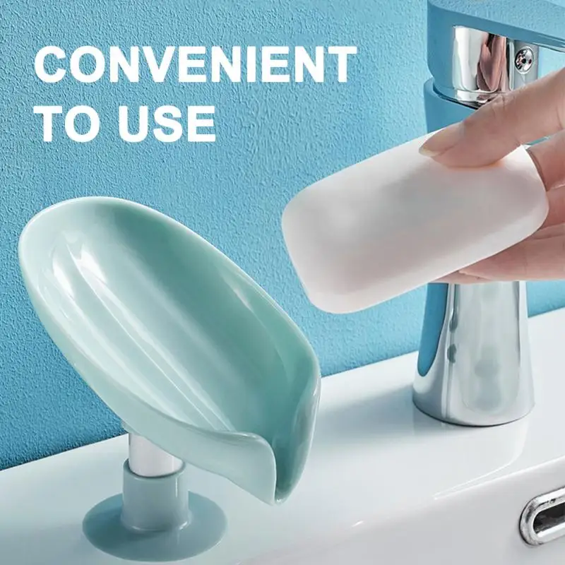 Portasapone a forma di foglia portasapone di scarico accessori per il bagno ventosa portasapone portasapone per contenitore di sapone da bagno