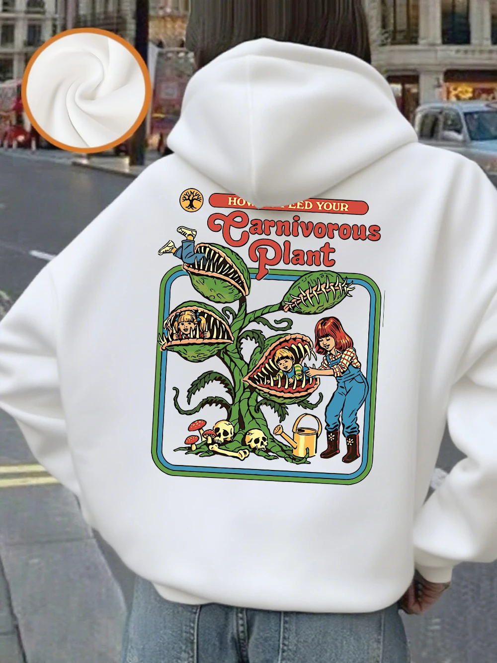 

Earnivorous толстовки с растительным принтом, женские базовые удобные толстовки, флисовый теплый мягкий пуловер, повседневная женская одежда с карманами