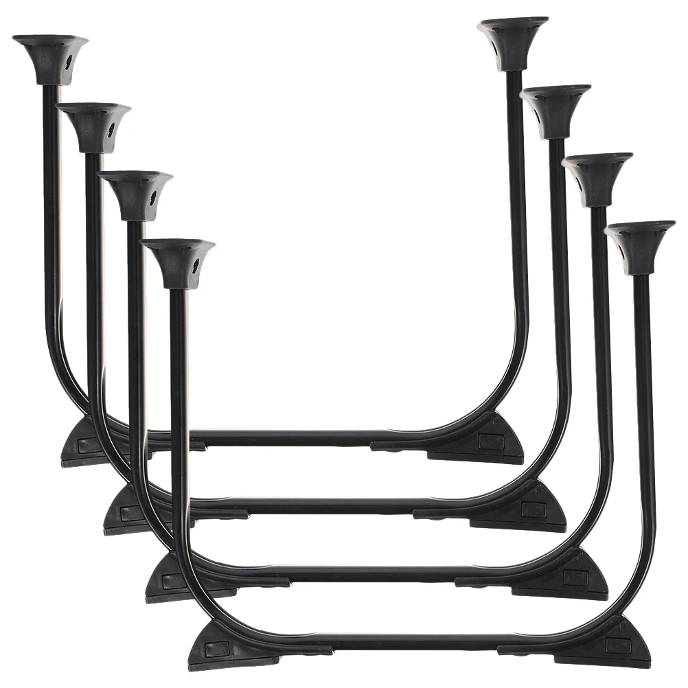 Mesa de centro de Metal en forma de U, mesa plegable resistente para muebles Diy, patas plegables, mesas, escritorios, bancos, reemplazo negro, 4 Uds.