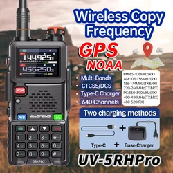 Baofeng UV-5RH Walkie Talkie PRO GPS Multi Band AM FM Draadloze kopieerfrequentie NOAA Type-c long range UV-5R Tow Way Ham Radi