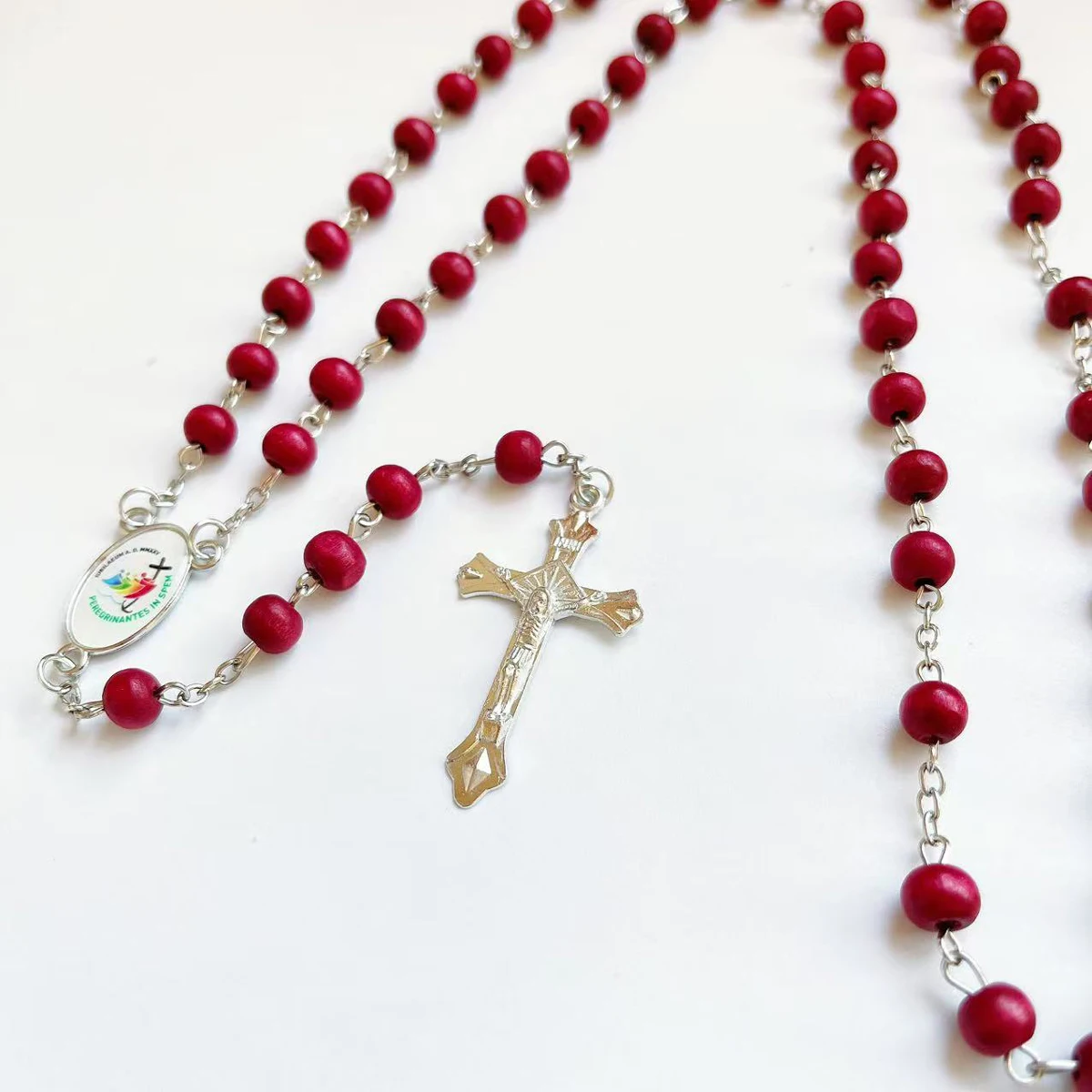 Rosary  of 2025 Jubilee,  Party Favor Catholic Gifts with Box Rosary Beads Necklace for  New Year  Communion Party(Red,Holy)