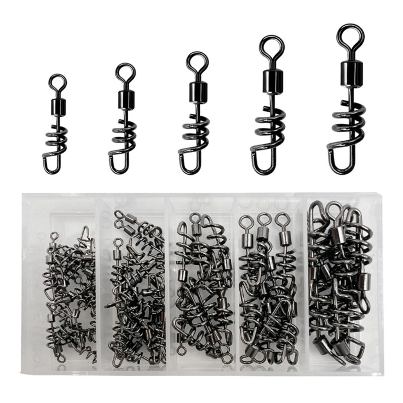 

70Pcs Fishing Swivels Fishing Tackle Accessories Saltwater Freshwater Barrels Swivels Corkscrew Swivels Heavy TOP quality