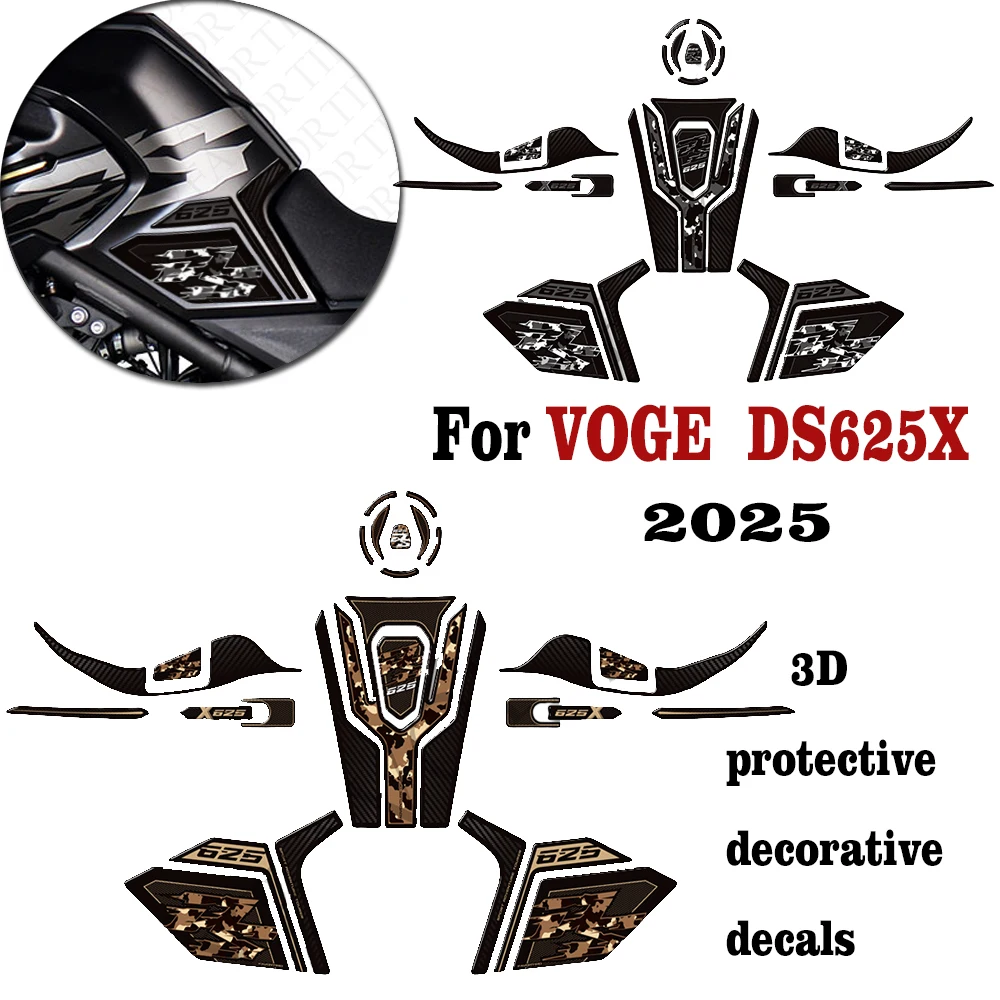 For VOGE DS625X DS625 X DS 625X Adventure Tank Pad Gas Fuel Oil Protector Stickers Decals Fairing Fender Handguard 625 DSX 2025