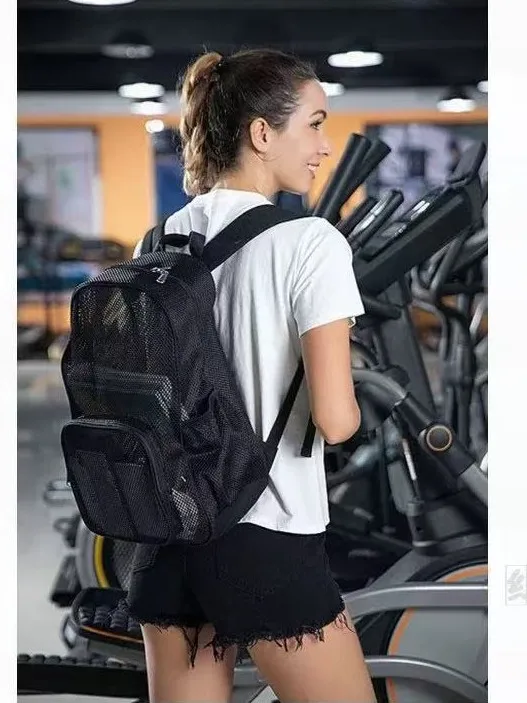 

Mesh backpack, convenient travel bag, beach backpack, fashionable student bag, breathable transparent women's bag