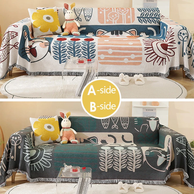 Ins Stil Sofa Handtuch Doppelseitig Verfügbar Quaste Rand Staubdicht Couch Abdeckung Multifunktions Camping Decke Tapisserie Sofa Abdeckung