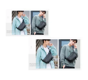 Mark Ryden Premium Black Waterproof Cross Bag Personality Fashion Men  Messenger Bag Lightweight Minimalist Sling Shoulder Bag