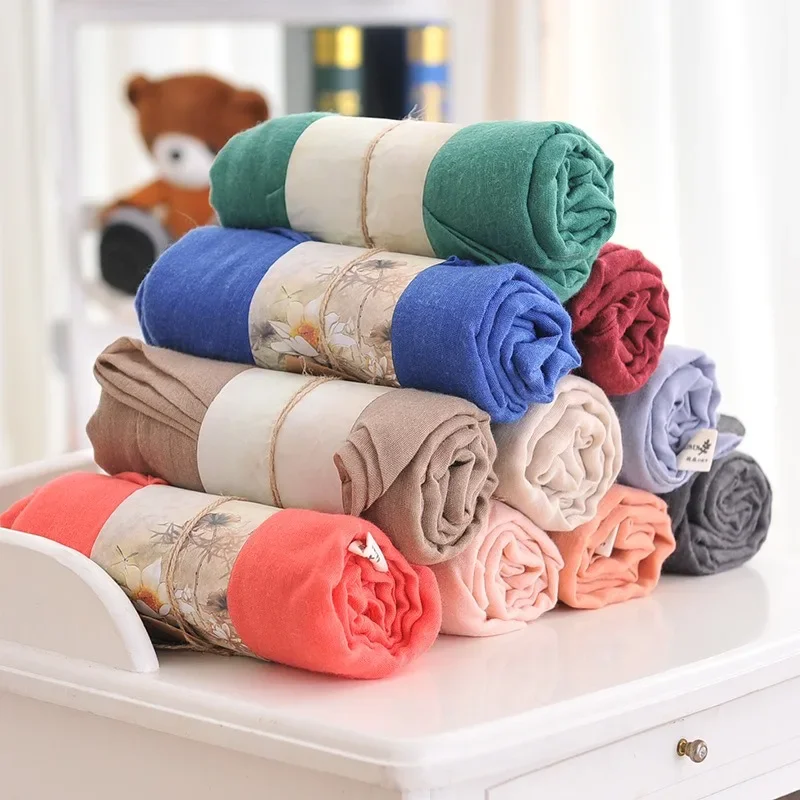 1pc Winter and Autumn Scarf Women High Quality Shawls and Scarves Linen Cotton Scarf Warm Solid Color Scarf