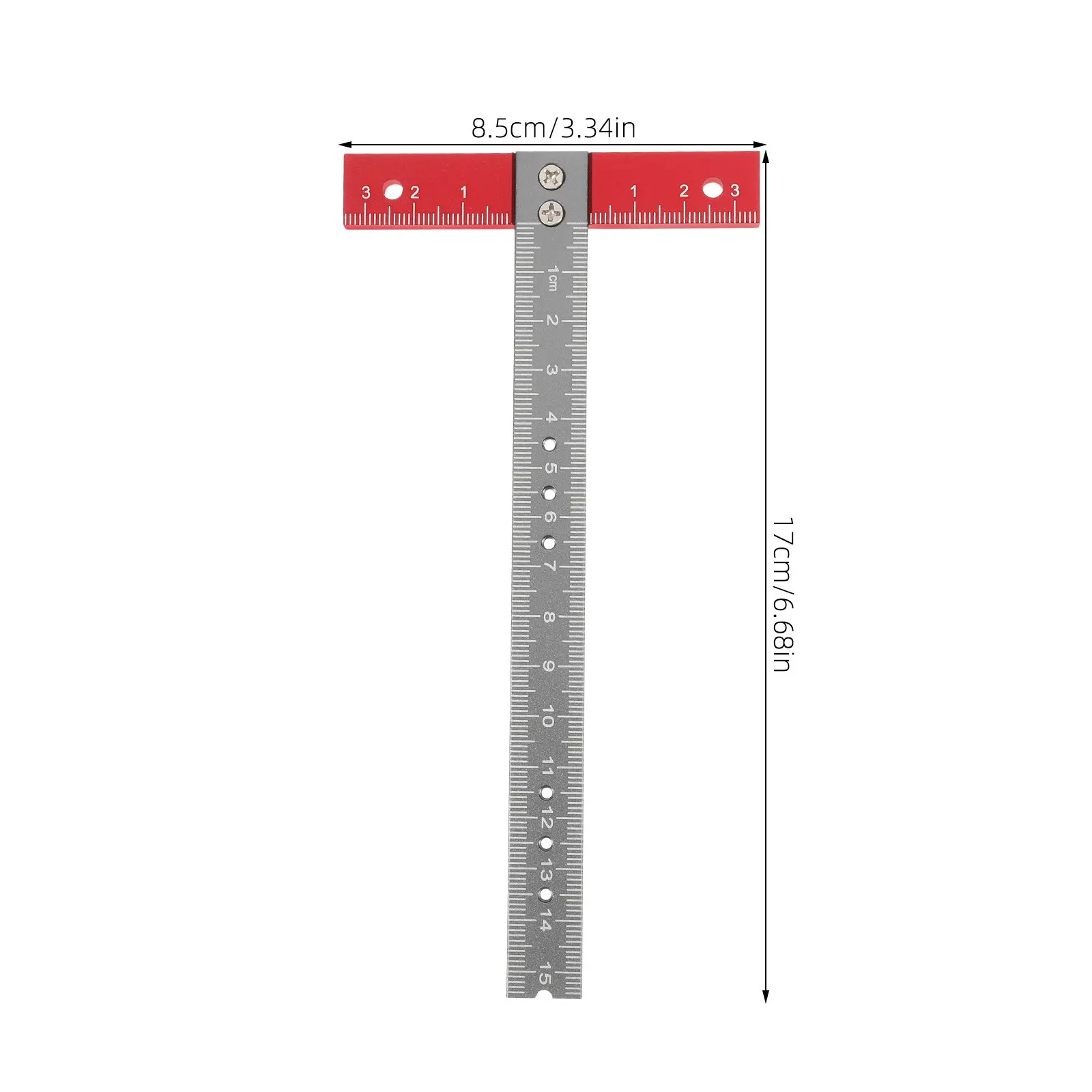 T Ruler Aluminum Alloy Precise Right Angle Measuring Tool Carpenter Woodworking Drafting Ruler Clear Scale Markings Lightweight