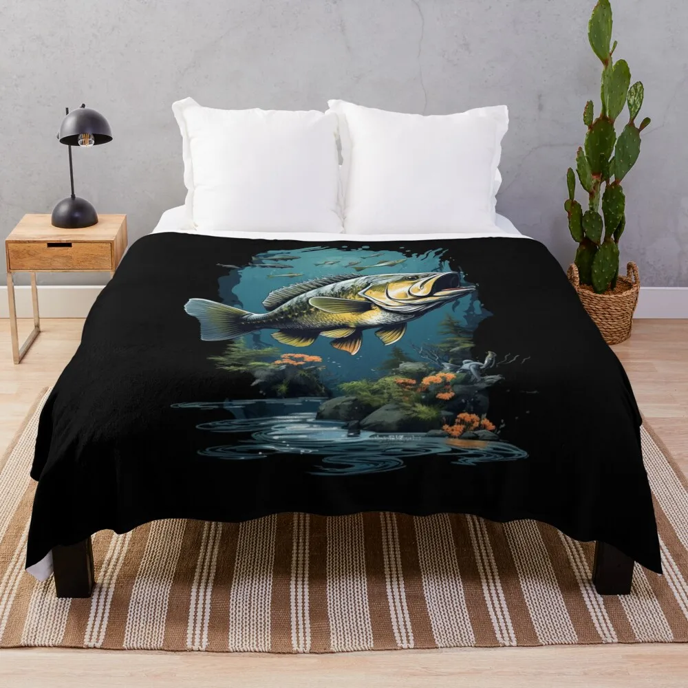 Perch Fish Throw Blanket Sleeping Bag Weighted Designers Blankets