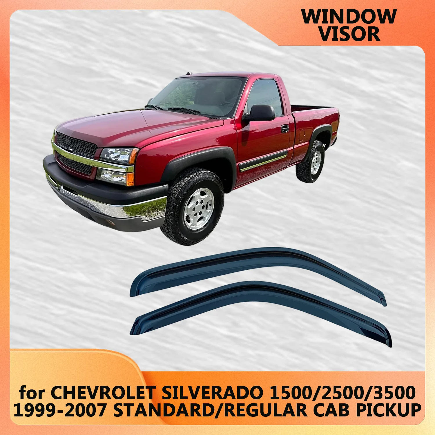

Оконный козырек для CHEVROLET SILVERADO 1500/2500/3500 1999-2002 2003-2007 STANDARD/REGULAR CAB PICKUP, ветрозащитные дефлекторы, защита от дождя