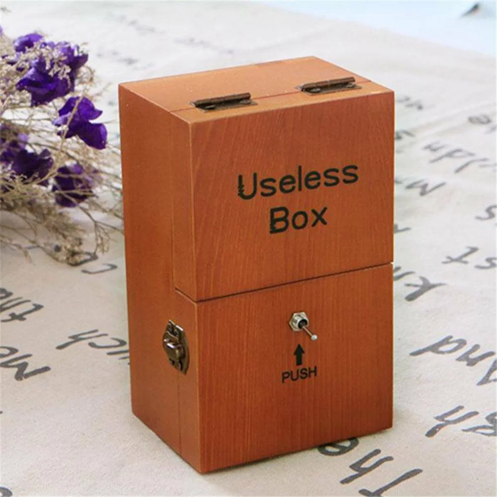 Wooden Electronic Useless Box Leave Me Alone Funny Action figure toys doll Christmas gift birthday gift