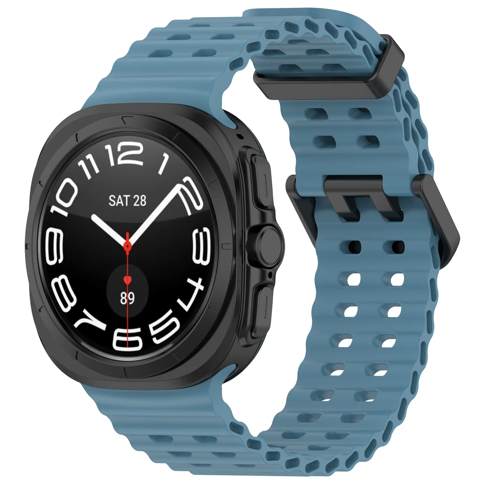 Soft Loop Silicone Bracelet for Samsung Galaxy Watch 7 Ultra 47mm Sports Men Strap for Watch ULTRA7 47mm NO Gaps Curved End Band