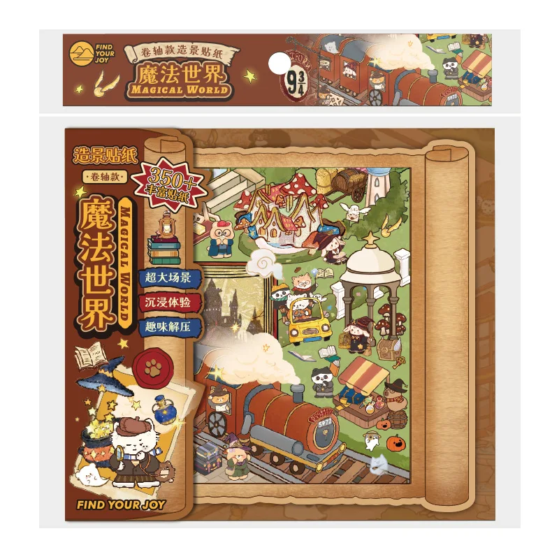 بطاقة عاشق 16 قطعة [سلسلة أليس فانتسي] ملصقات المناظر الطبيعية ماجيك وورلد التمرير نمط لطيف الحيوان سجل القصاصات مجلة القرطاسية