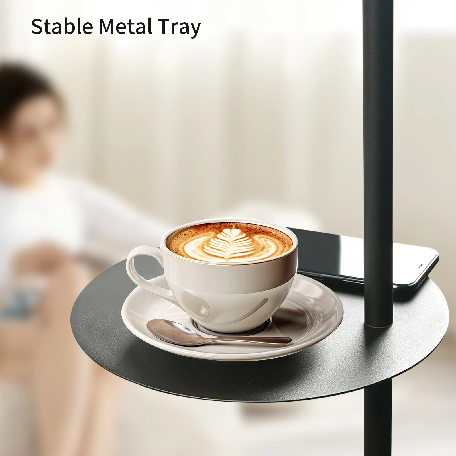 Floor Lamp With 3 Color Temperatures, Standing Lamp With Magnetic Remote Control For Bedroom, Living Room( 9W LED Bulb Included)