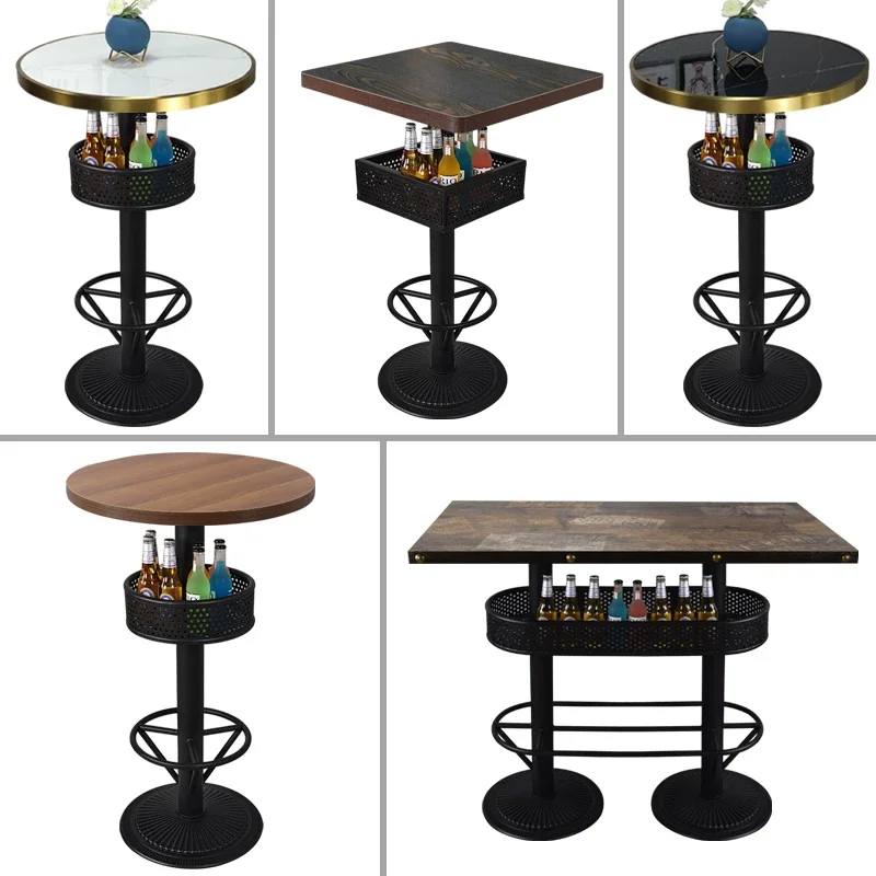 

Customized bar high tables and chairs, wrought iron bar stool, retro industrial style music night KTV bar high tables and chairs