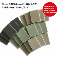 10/20Pcs Sponge Sanding Block Wet Dry Grinding Sandpaper 300-400 500-600 800-1000 1200-1500 Grit Polishing Pads Sand Paper