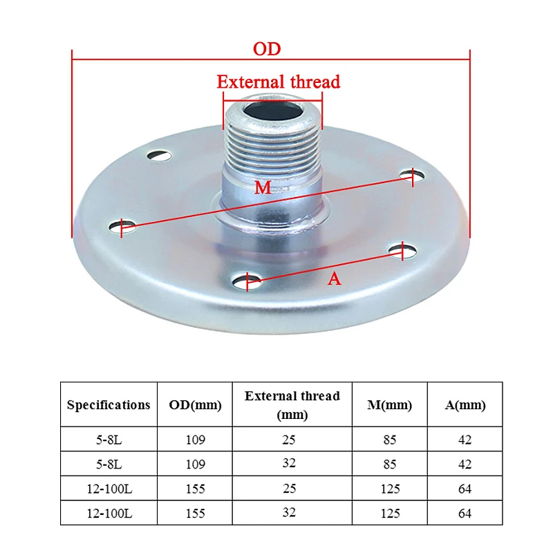 For Galvanized Iron Pressure Tank Flange DN20 DN25 Expansion Tank Flange for Pressure Vessel Expansion Tank Interface Parts 1PCS