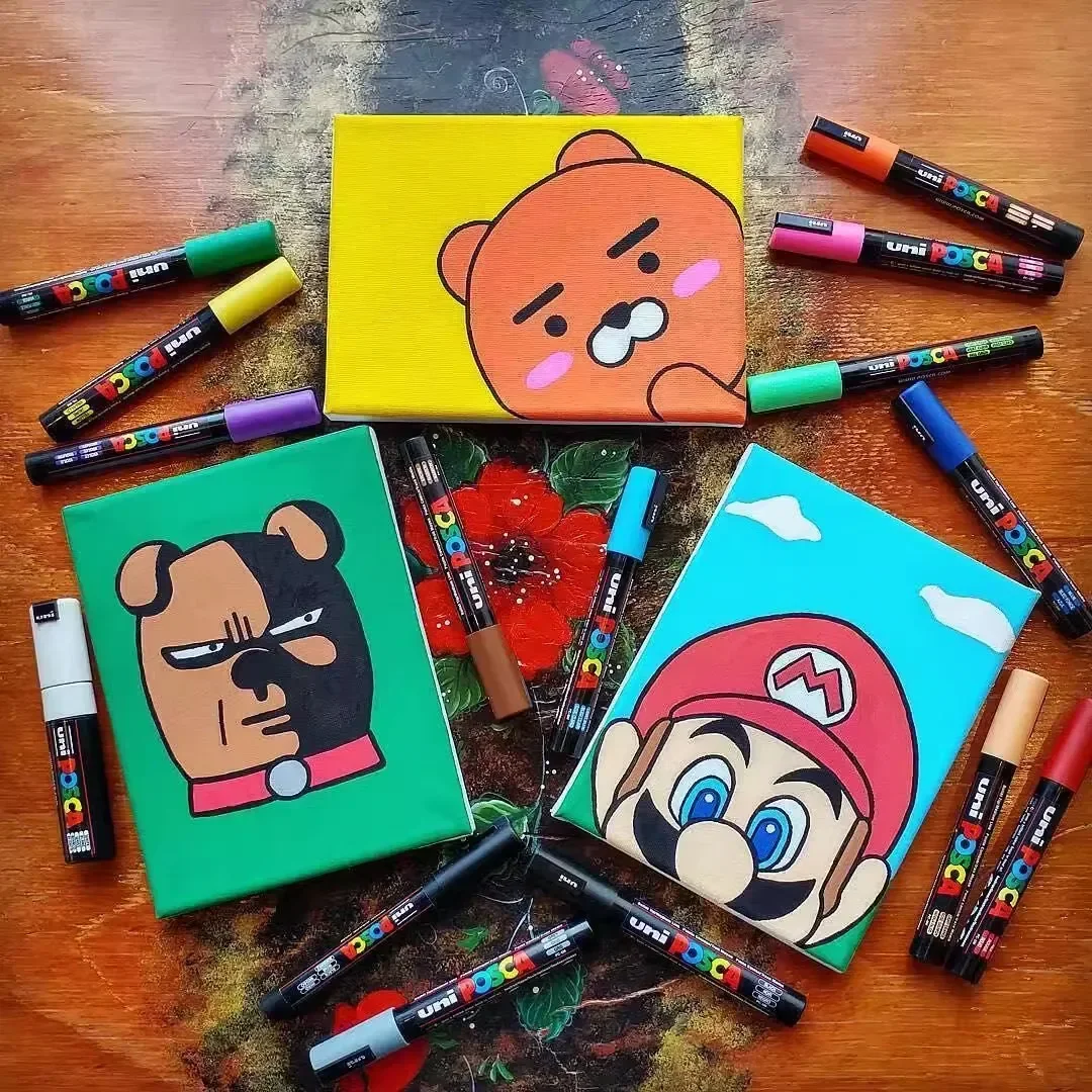 أقلام تحديد من UNI-Posca ، طلاء كلاسيكي ملون ، رسم مائي ، رسم جرافيتي ، 3 أمتار ، 5 أمتار ، 8 ألوان ، دهانات للصخور ، سيراميك