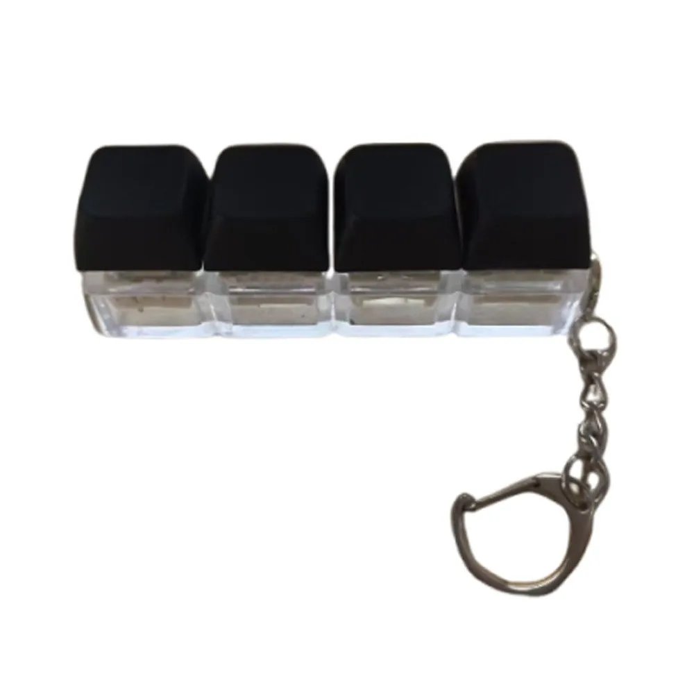 Diy Keycaps juguete teclado Fidget juguetes con llavero botón de dedo probador de eje de 4 botones alivio del estrés teclado llavero adultos