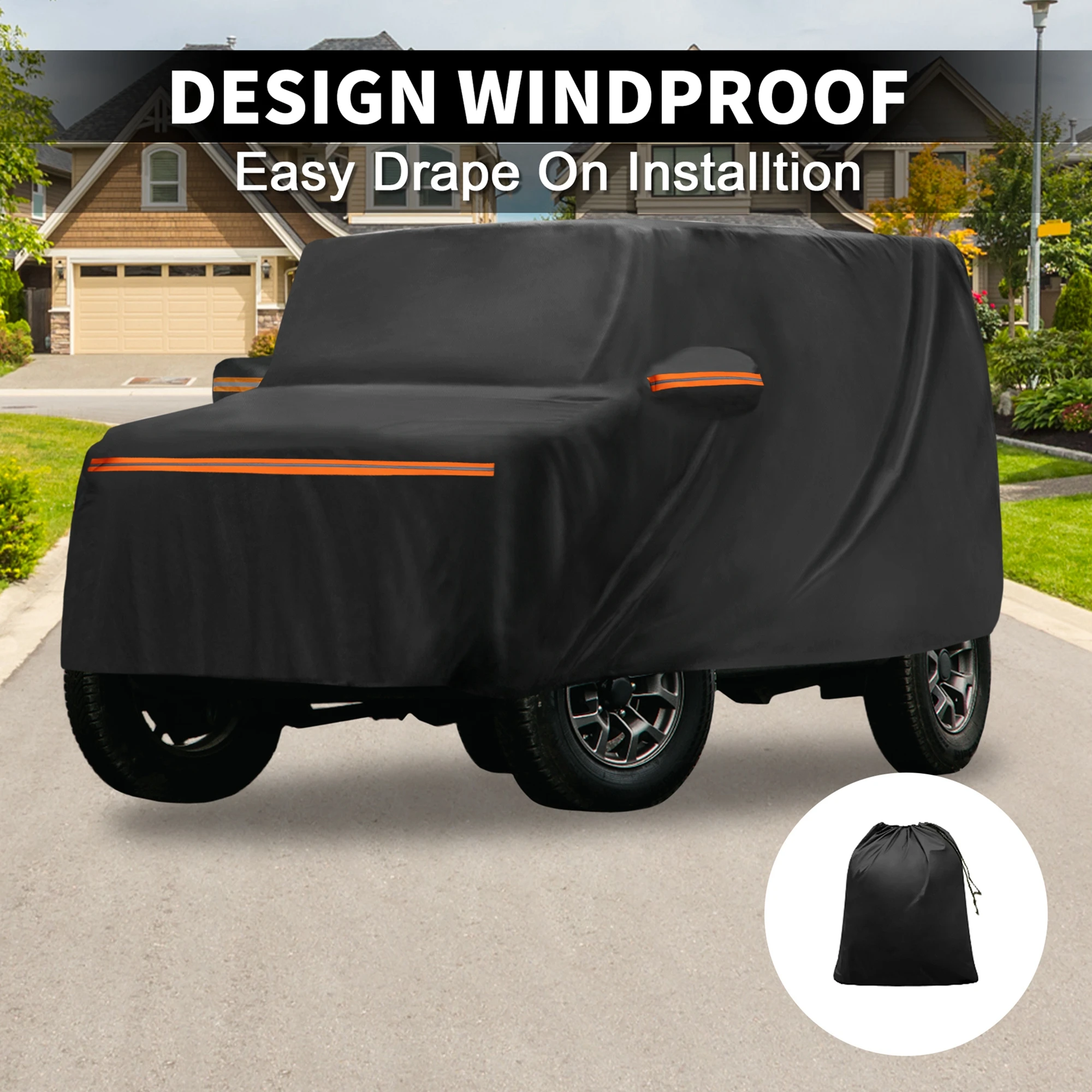 X Autohaux Car Cover Waterproof All Weather Outdoor Anti-UV Sun Rain Protection Full Exterior Cover for Mitsubishi Delica Mini