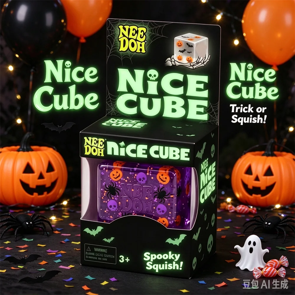 Fidget Cube Original - Schylling NeeDoh لعبة مكعب ممتعة للهالوين،