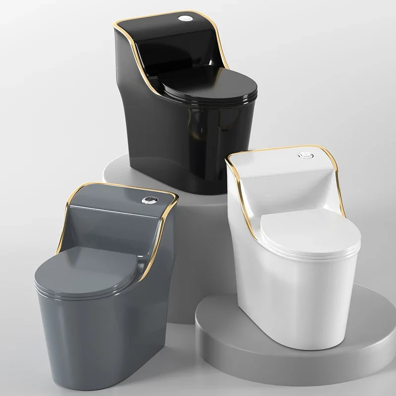 Household gray toilet siphon color toilet deodorant black ceramic light luxury small apartment 9.0 large diameter