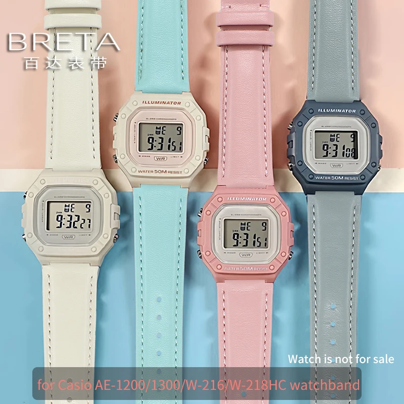 Кожаный ремешок для часов 18 мм для G-Shock Casio AE-1200/F-91/W-218HC/A158W/A168/A159/A169 AE1300, ремешок для спортивных часов, сменные браслеты