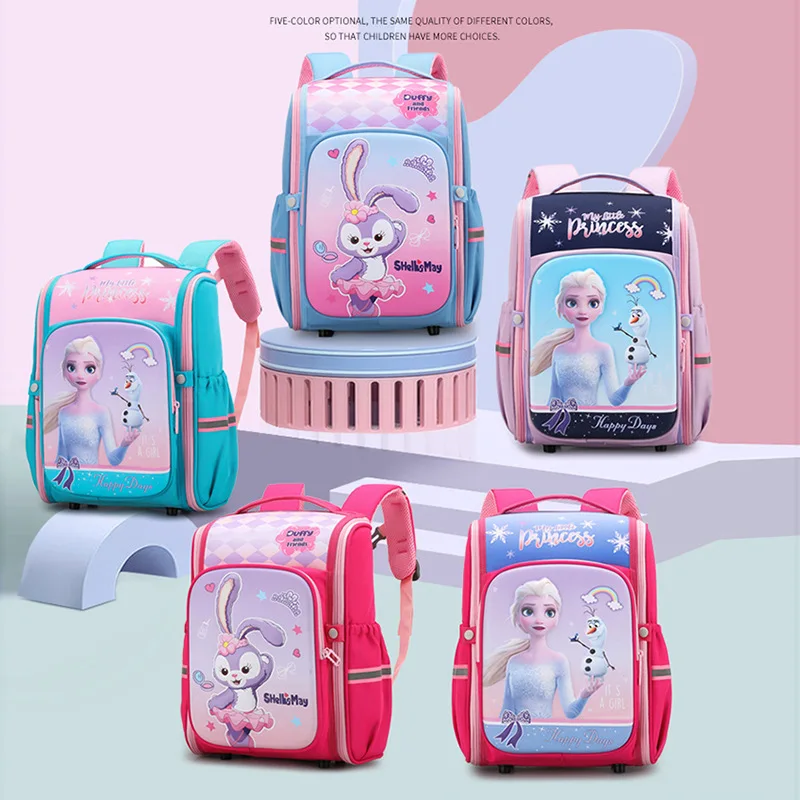 

2023 Disney Frozen School Bags For Girls Boys Spider Man Elsa Anna Primary Student Shoulder Orthopedic Backpack Gifts Mochila