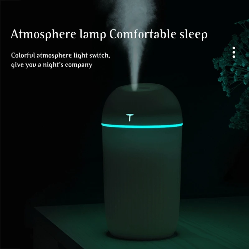 AD-Air Humidifier, untuk ruangan, kabut dingin penyebar minyak esensial 7 warna lampu LED pelembab untuk kamar kantor kamar bayi