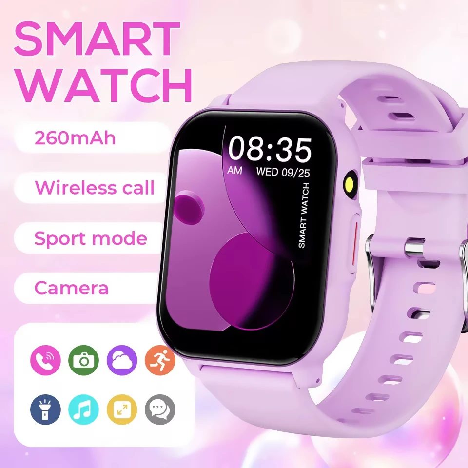 New LED Flashlight Smart Watch Bluetooth Call Message Reminder Music Control Health Monitoring Wireless Dial Smart Watch HW12