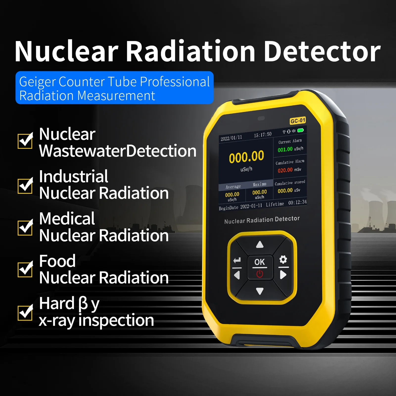 Geiger Counter β γ X Ray Real Time Monitoring Digital Radioactive Detection Meter for Marble Tile