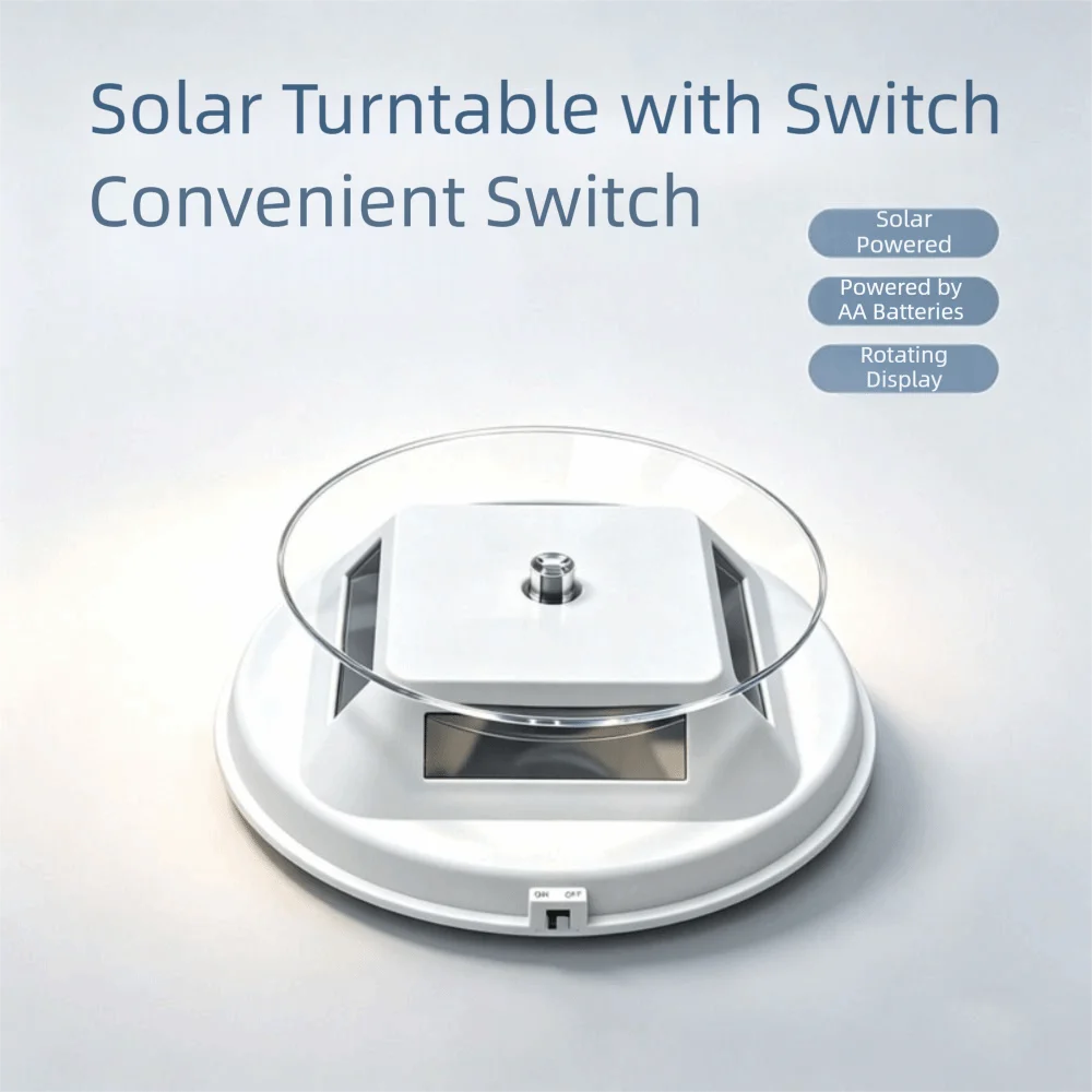 Turntable Designed Solar Jewelry Display Stand Bracelet Necklace Displaying Watches Rotating Table Solar Power Automatic