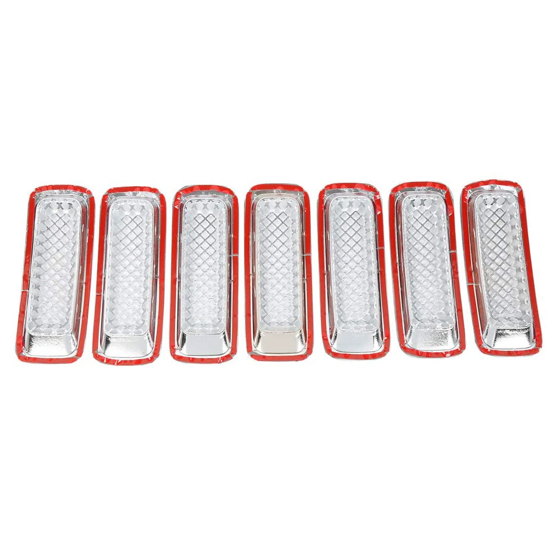 7Pcs ABS Front Grill Insert Grille Cover Trim Kit For Jeep Patriot 2011-2020 Chrome Stickers Exterior Car Accessories