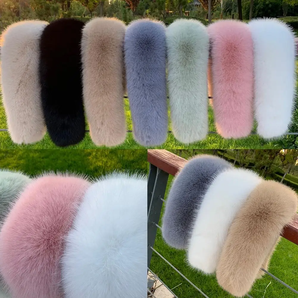 Women Faux Fur Collar Shawl Furry Fur Collar For Winter Coat Hood Fur Decor Fake Fur Scarf Parkas Coat Fur Collar Scarves H6D7