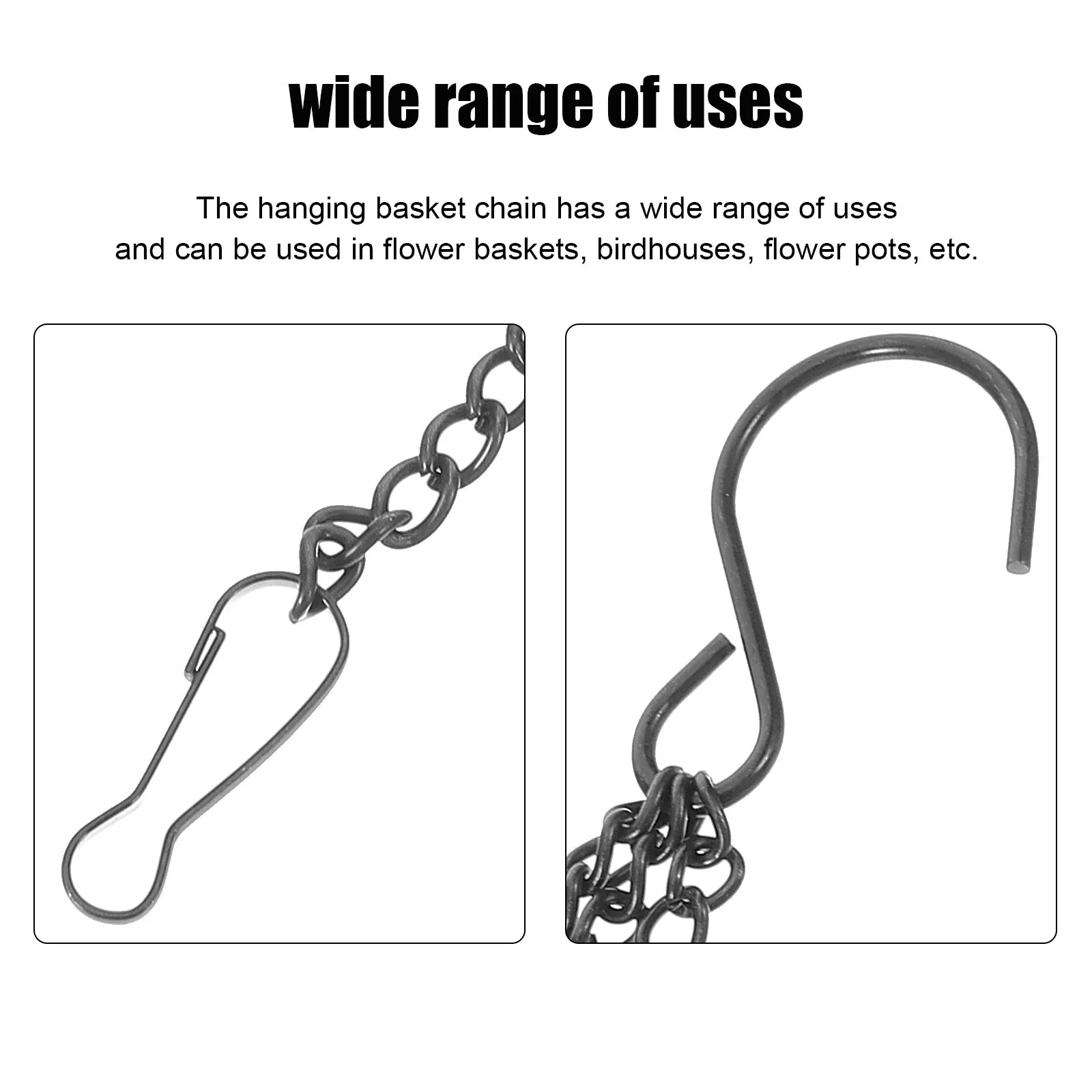 

3pcs Hanging Basket For Flower Pots Birdcages Plant Hangers Iron Metal Chain Garden Decor Hanging Chain With Hooks Replacement