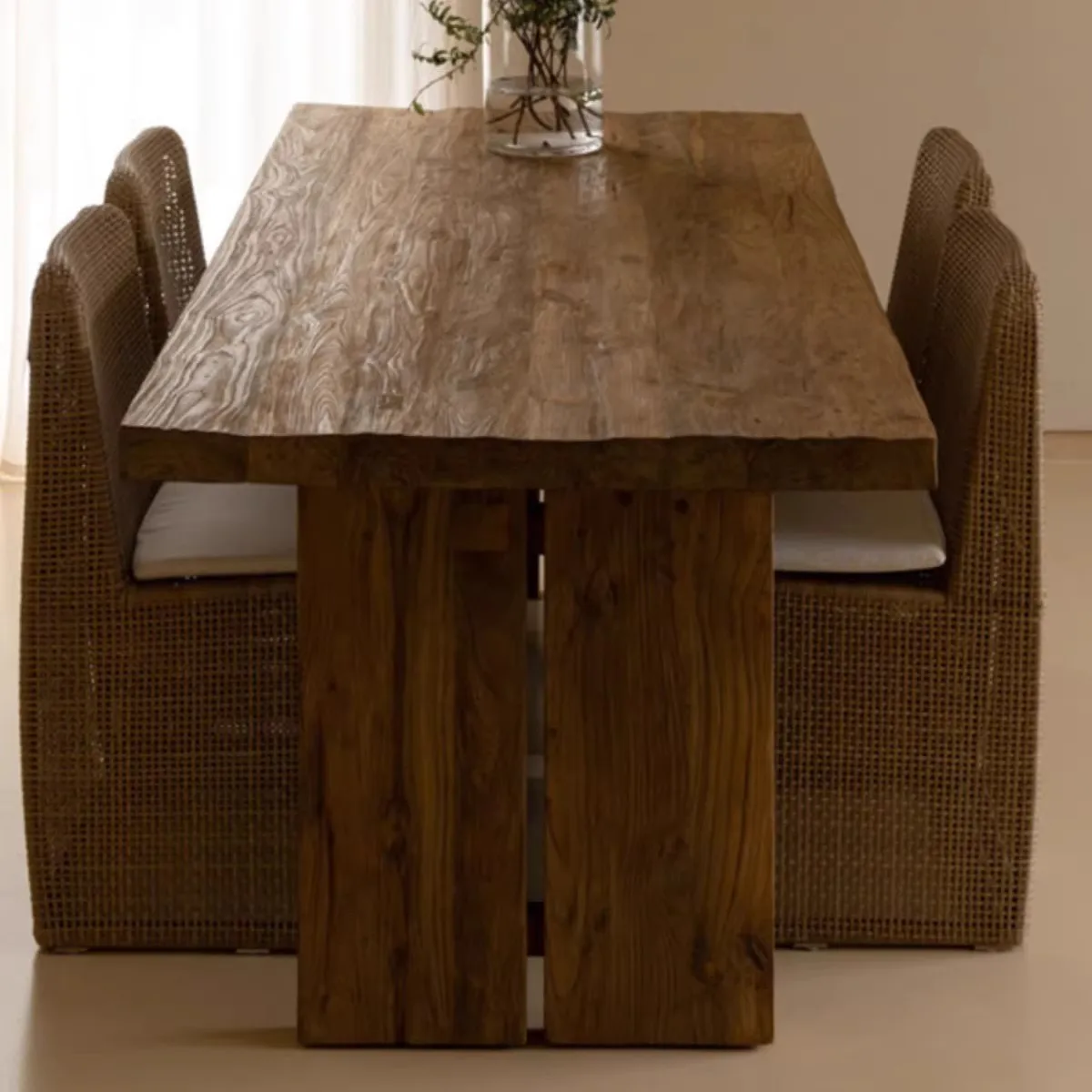 Vinson old elm log dining table desk log home bed and breakfast workbench tea table table