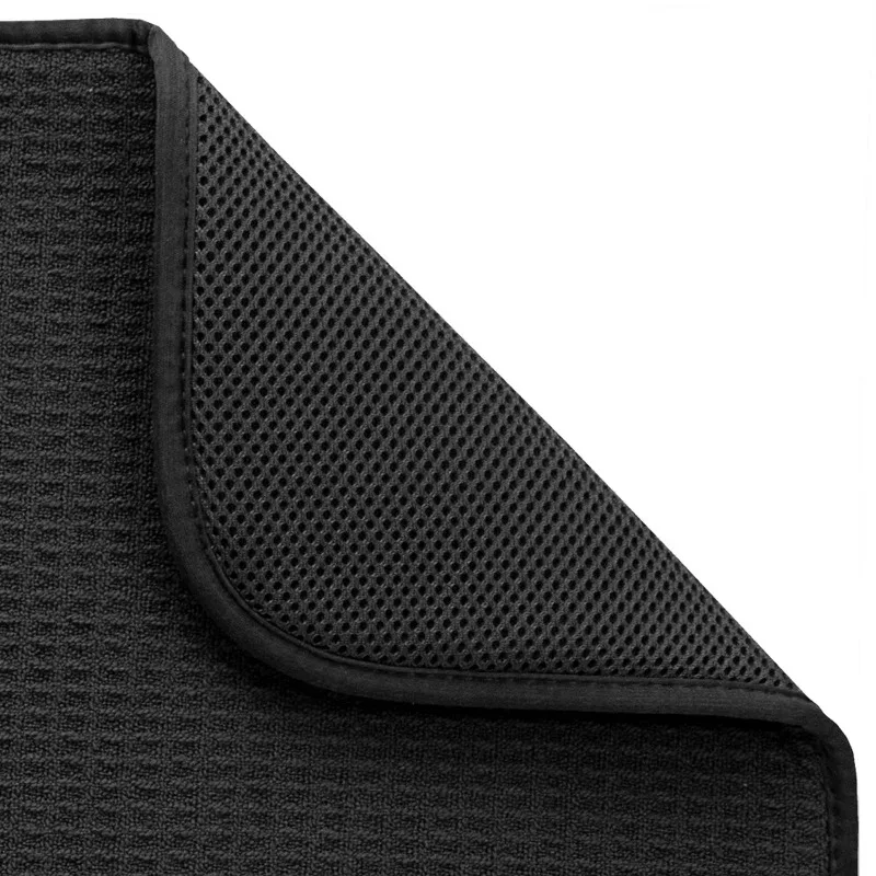 Microfiber Dish Drying Mat, Absorbent Kitchen Countertop Drying Mat for Dishes, Glasses and Utensils, Black