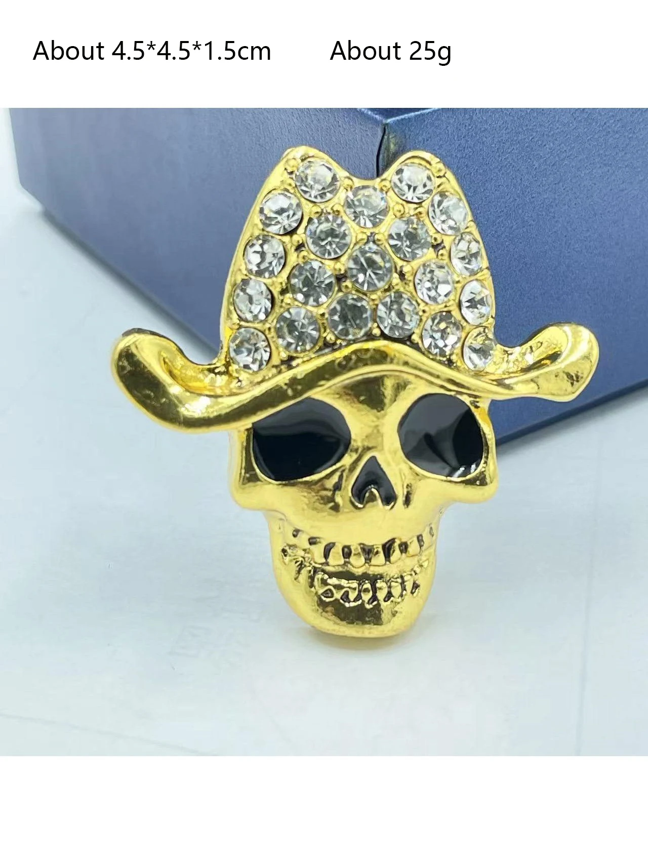 Halloween Schädel Cosplay Pins Gekreuzte Knochen Künstliche Edelstein Skelett Flügel 3D Kostüm Hut Pins Party Punk Gothic Metall Broschen – Detail 17