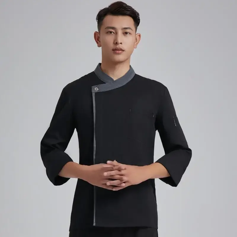 Fashion Hotel Dining Chef Overalls Long Sleeve Men'S And Women'S Autumn And Winter Restaurant Kitchen Restaurant