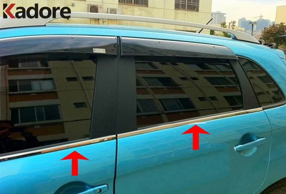 For Mitsubishi ASX Outlander Sport 2011 2012 2013 2014 2015 Stainless Car Bottom Window Sill Trims Molding Strip Accessories