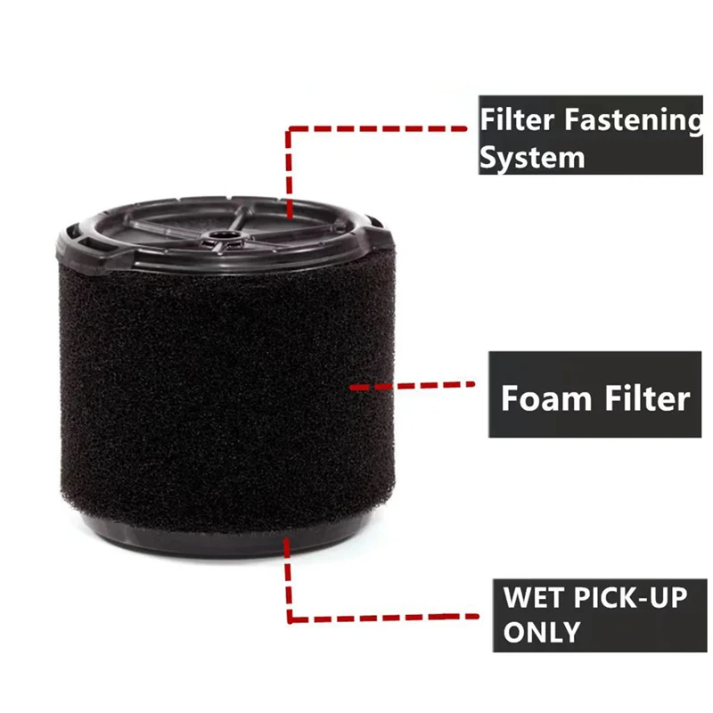 

B50C VF3700 Wet Application Foam Filter Replacement For Vac Filters, Fit For 3-Gallon To 4-1/2-Gallon Shop Vacuum Cleaners