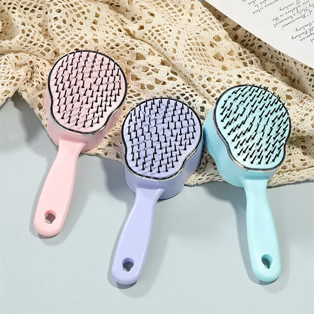 Self Cleaning Hair Comb Soft ABS Air Cushion Head Massage Hair Brush For Women Retractable Hairdressing Comb Styling Tools