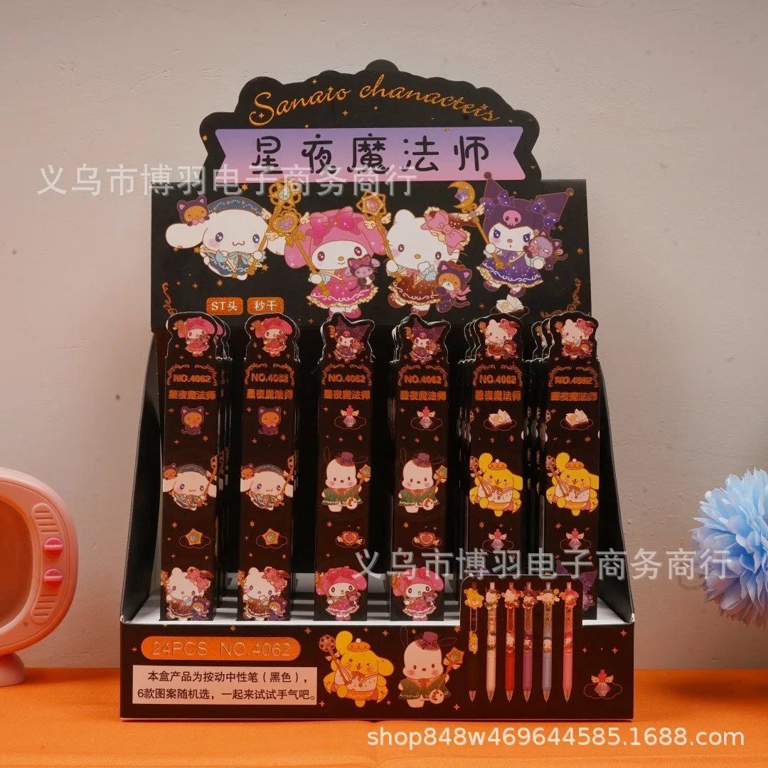 

New Kuromi Hello Kitty Ballpoint Pen Set Cinnamoroll Kawaii Gel Pens for School Office Stationery Drawing Wr