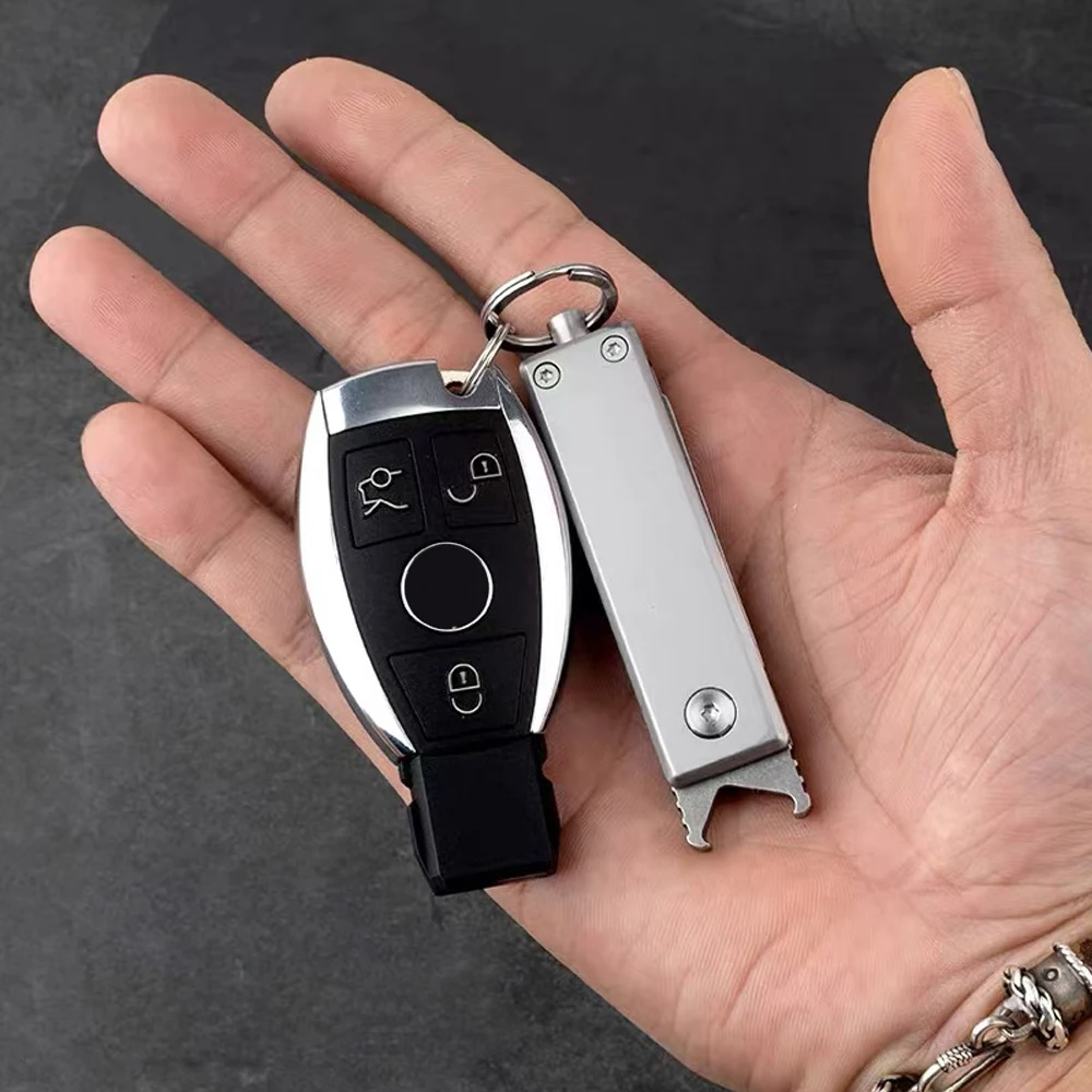 ミニかみそり折りたたみナイフ、スチールブレード、多機能キーホルダー、ポケットナイフ、ポータブル、クイックオープニング、EDCハンドツール、s35vn