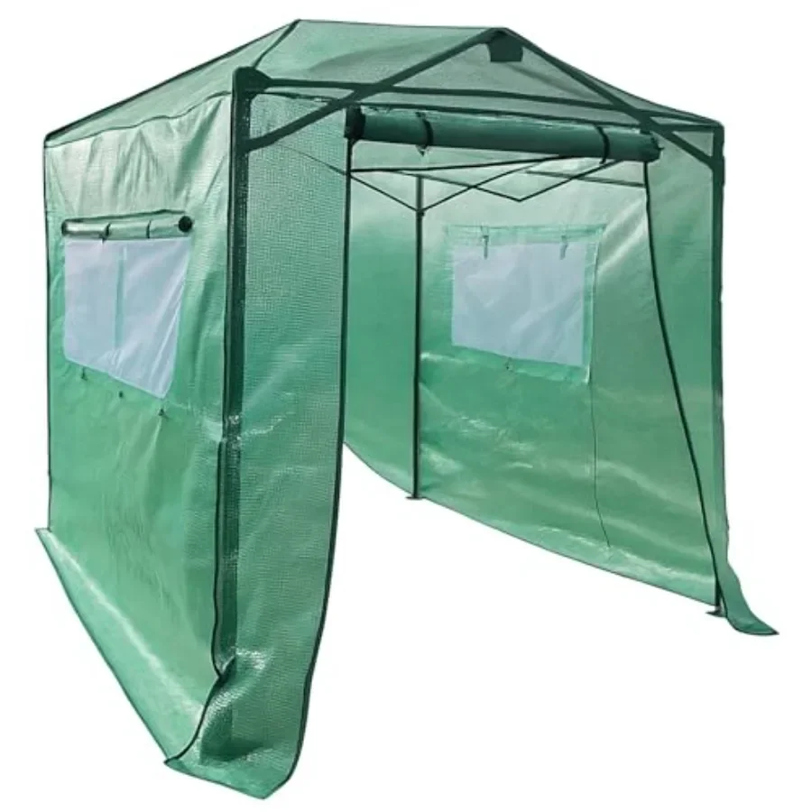 Portable Walk-in Pop-up House Replacement Cover: PE Fabric, Black, Reinforced for Durability Zipper Entry with 2 Mesh Side Wind