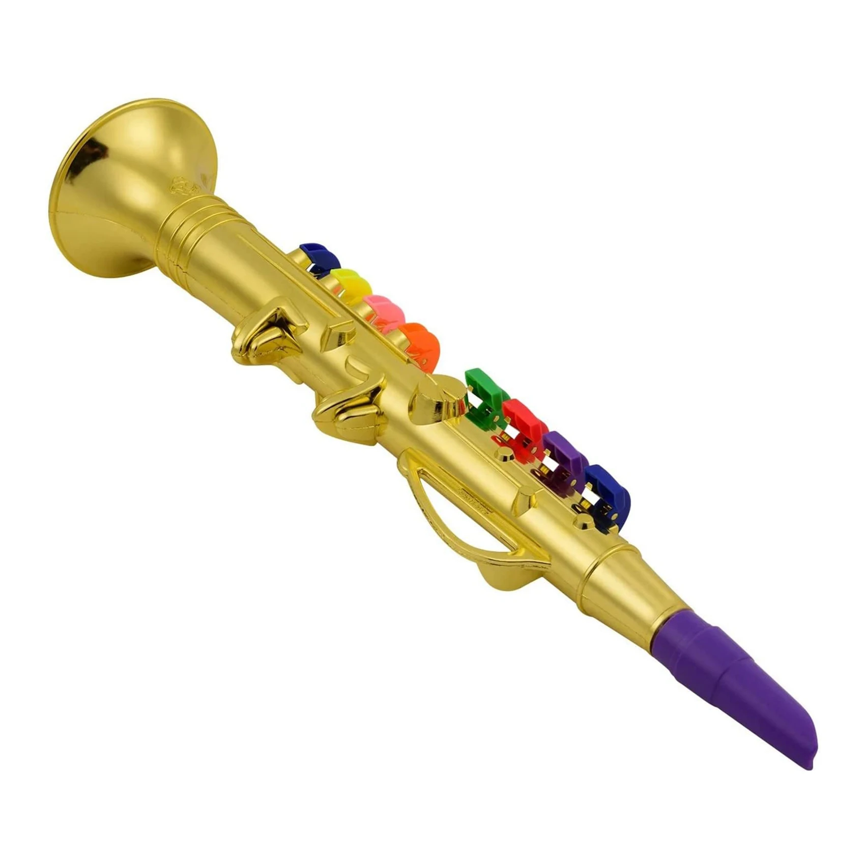 8 Tones Simulation Saxophone Toy Props Play Mini Musical Wind Instruments for Children Birthday Party Toy Silver