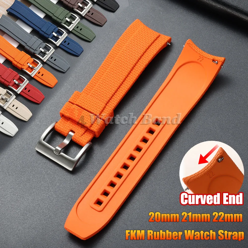 Aliexpress 20/21/22mm FKM Rubber Watch Strap Curved End Quick Release Woven Pattern Rubber Bands for Omega for Rolex for Seiko for Longines - Aliexpress Deal